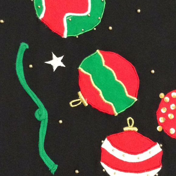 CHRISTMAS, Black Tee with 3/4 in. sleeves - Picture 3 of 3